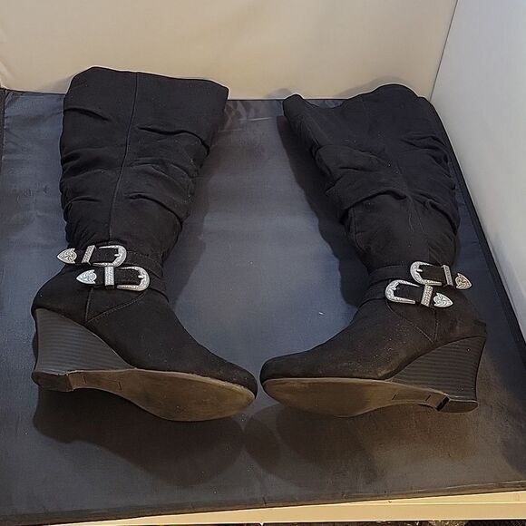 SO LIMOUSINE WOMEN"S KNEE LENGTH WEDGE BOOT - Picture 10 of 15